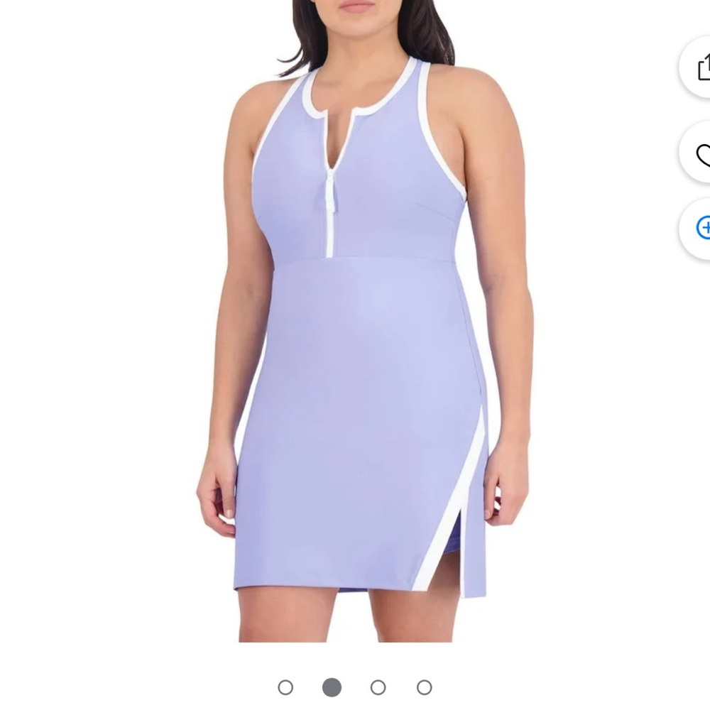 Sage Blue and and White Swim Coverup